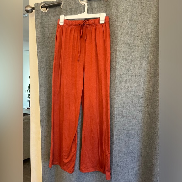 PRETTYGARDEN 2 Pc Outfit Short Sleeve Wrap V Neck Crop Tops Wide Leg Pants Set - Picture 9 of 12